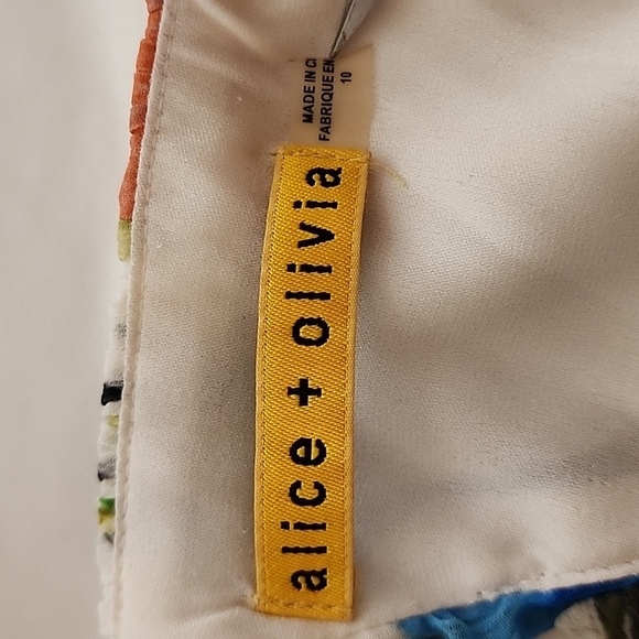 Alice + Olivia Mel Open Back Gathered High-Low Floral Dress Size 10 - Picture 12 of 14